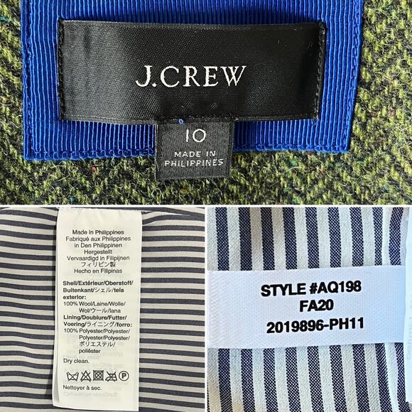 NEW J.Crew Bristol Blazer Jacket Double Breasted Herringbone Wool Green Size 10 - Picture 5 of 9